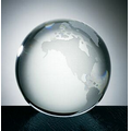 Medium Clear Ocean World Globe w/ Flat Bottom (4")